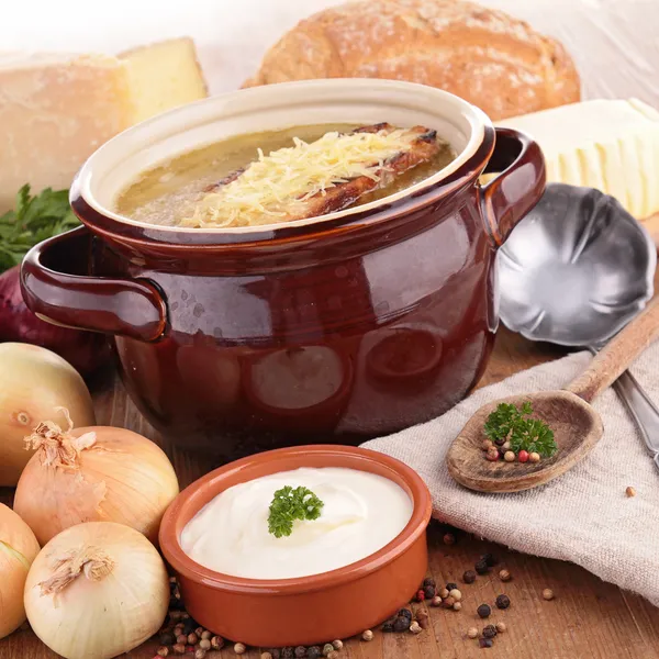 Zuppa e ingrediente — Foto Stock