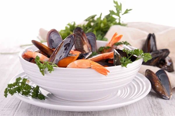 Bowl of crustacean soup — Stock Photo, Image