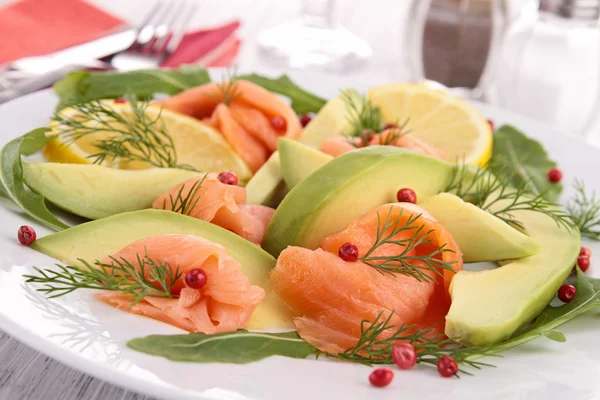 Salmon and avocado — Stock Photo, Image