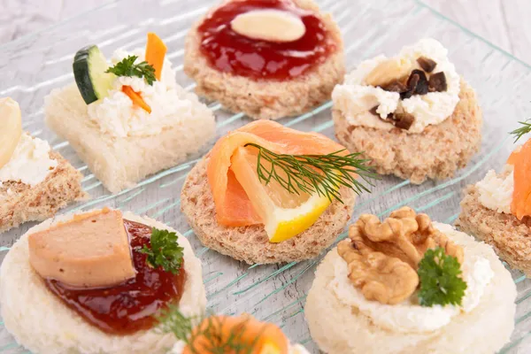 Assortment of canapes — Stock Photo, Image