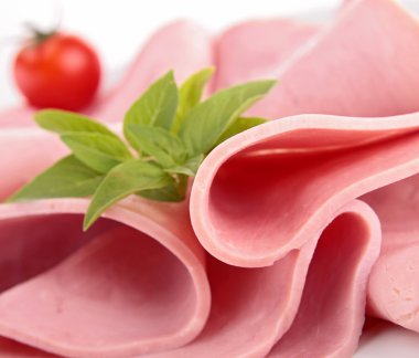 dilimlenmiş domates ile domuz jambon