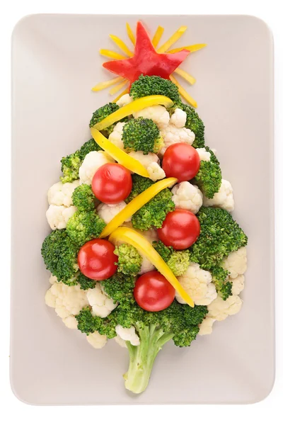 Christmas tree with vegetables — Stock Photo, Image