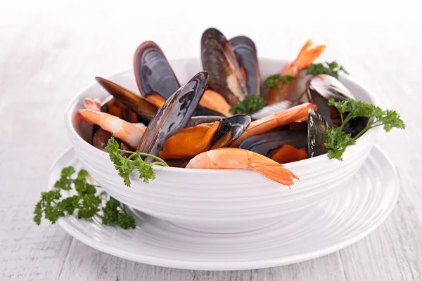 Bowl of crustacean soup — Stock Photo, Image