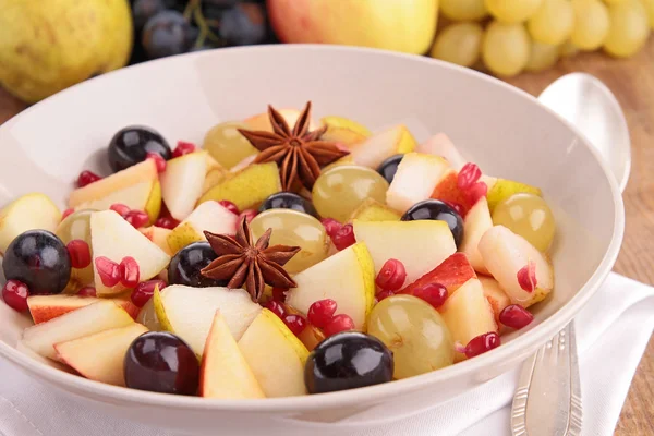 Autumn fruit salad with star anise — Stock Photo, Image