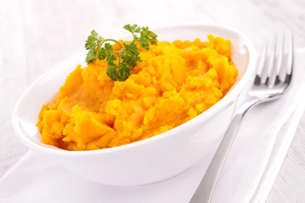 Cuenco de puré de calabaza — Foto de Stock