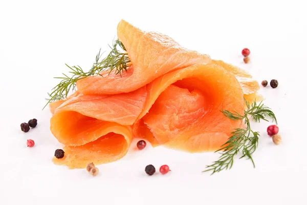 Isolated slice of salmon — Stock Photo, Image