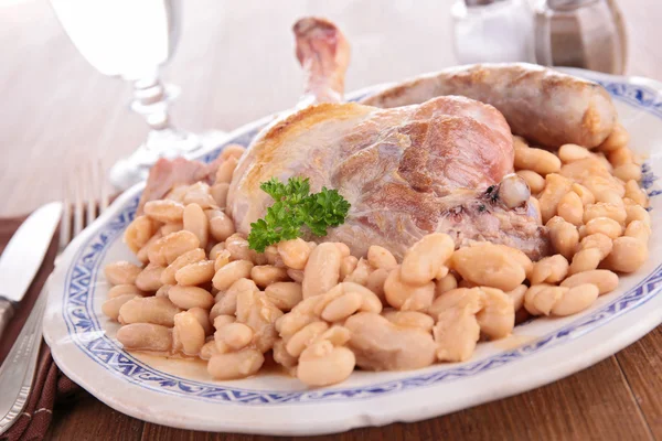 White bean with meat — Stock Photo, Image