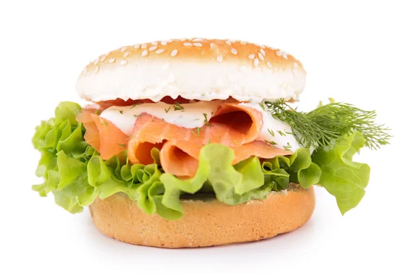 Hamburger con salmone — Foto Stock