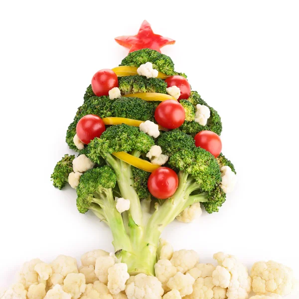 Kerstboom met groenten — Stockfoto
