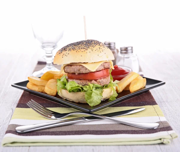 Camião de comida, hambúrguer — Fotografia de Stock