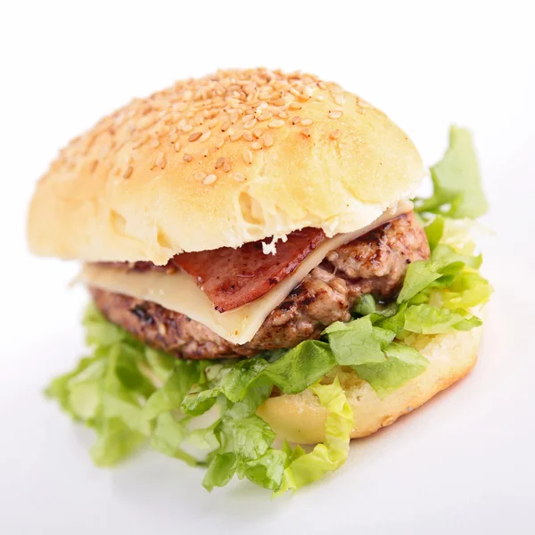 Izole burger — Stok fotoğraf