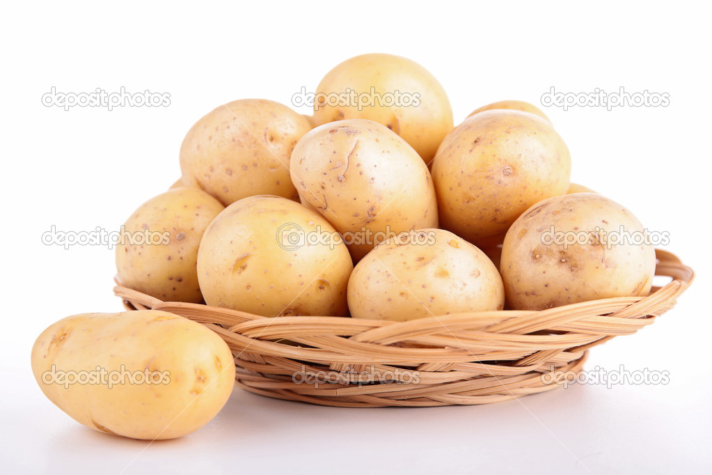Raw potato isolated