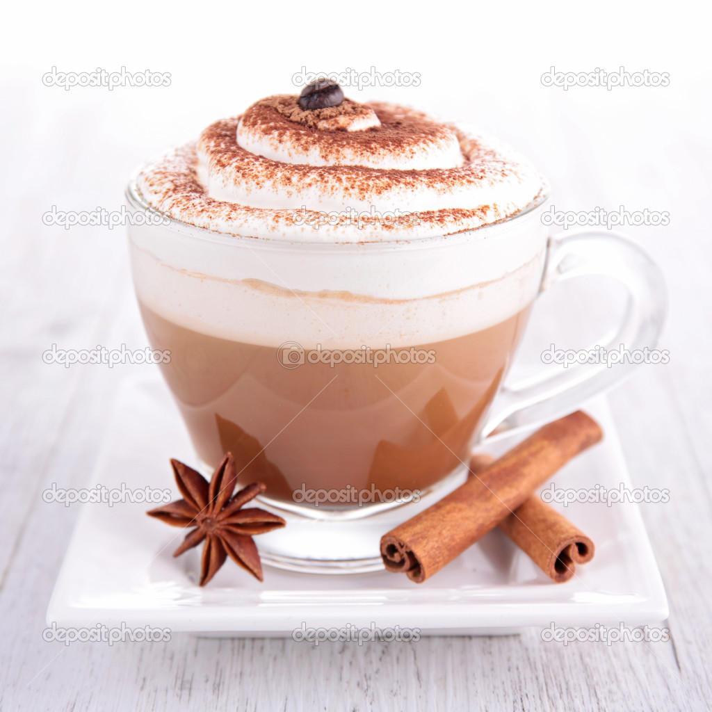 Coffee or chocolate with cream