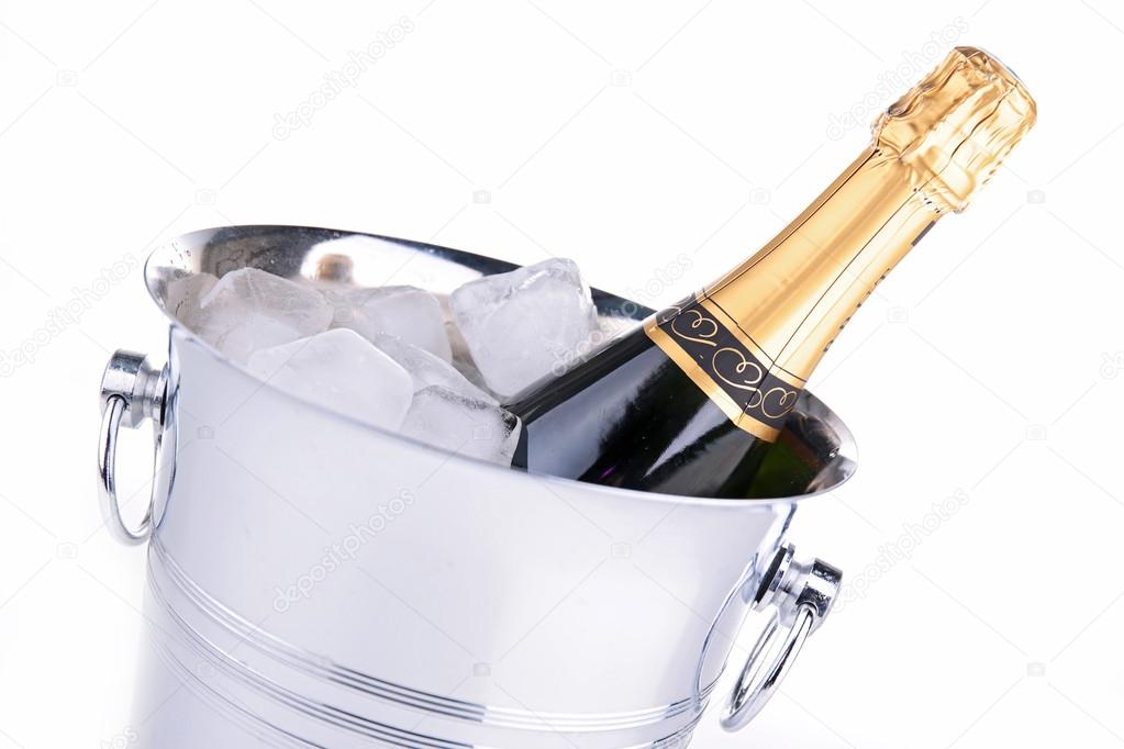 Champagne bottle in bucket