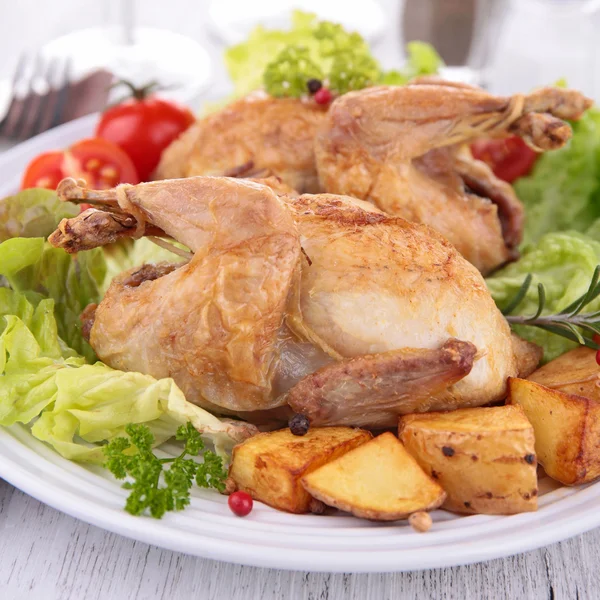 Baked quail — Stock Photo, Image