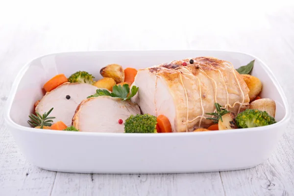 Roast pork and vegetables — Stock Photo, Image