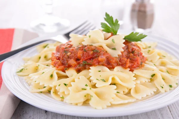 Pasta and tomato sauce — Stock Photo, Image