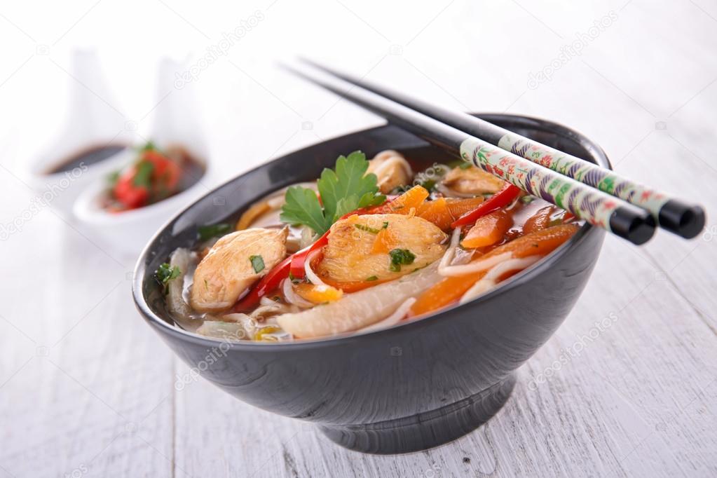 Bowl of chinese soup — Stock Photo © studioM 38990607