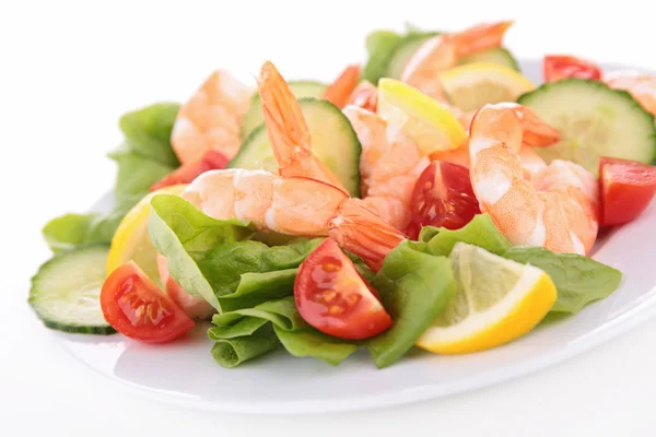 Vegetable salad with shrimps — Stock Photo, Image