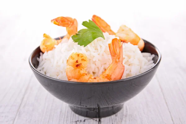 Rice and shrimps — Stock Photo, Image