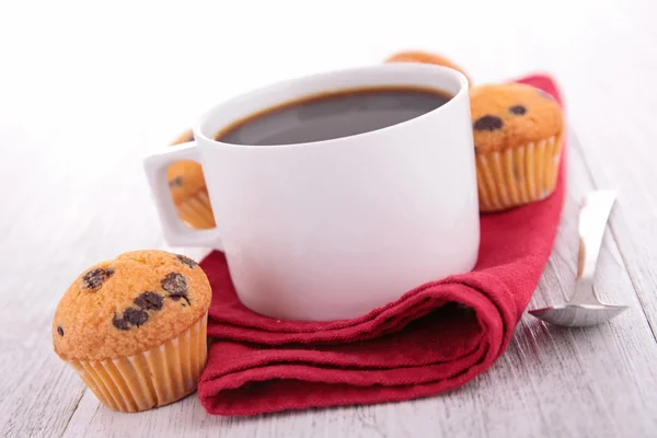 Xícara de café e muffin — Fotografia de Stock