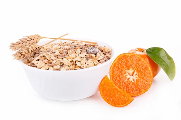 Muesli e laranja — Fotografia de Stock