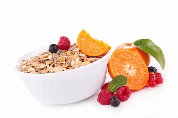 Muesli e frutas — Fotografia de Stock