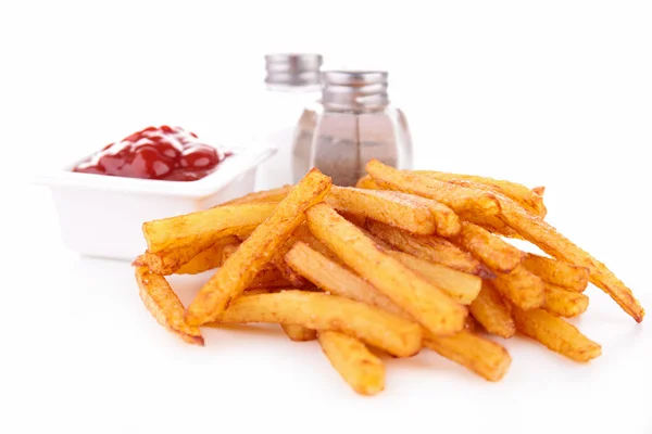 Pommes frites med såser — Stockfoto