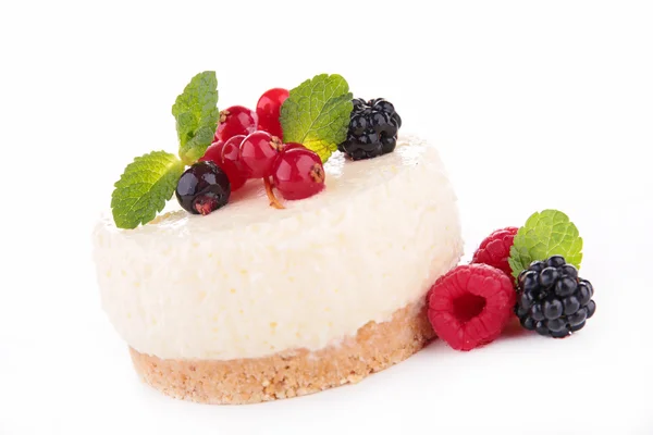 Käsekuchen und Beeren — Stockfoto