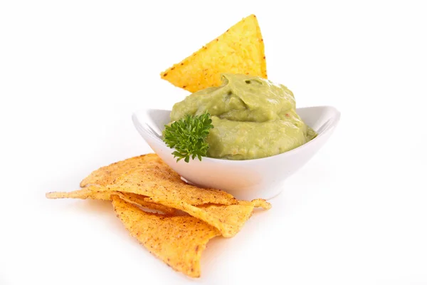 Nacho and guacamole — Stock Photo, Image