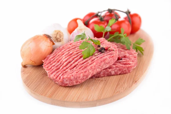 Raw beef and ingredients — Stock Photo, Image