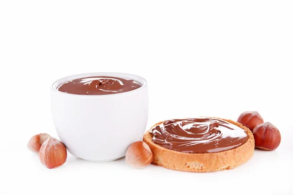 Chocolate spread and toast — Stock Photo, Image