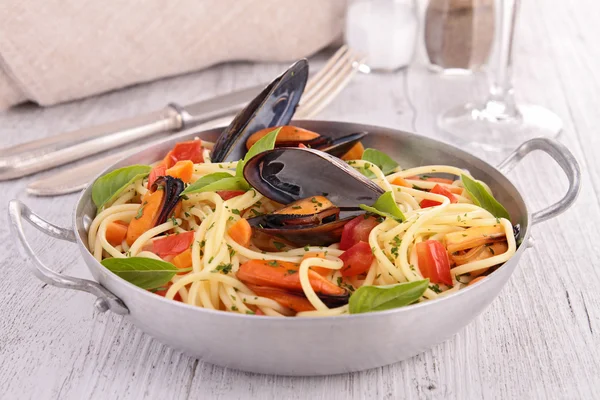 Pasta en schaaldieren — Stockfoto