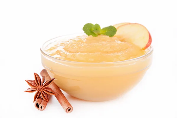 Bowl of apple sauce — Stock Photo, Image