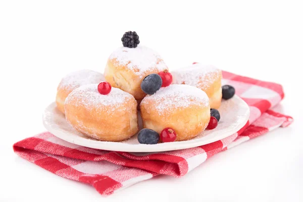 Donuts and berries — Stock Photo, Image
