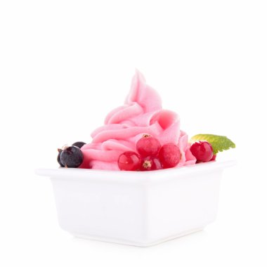 Çilekli dondurma donmuş yoğurt