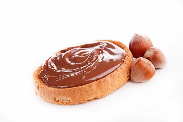 Bread and chocolate spread — Stock Photo, Image