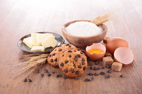 Galletas e ingredientes — Foto de Stock