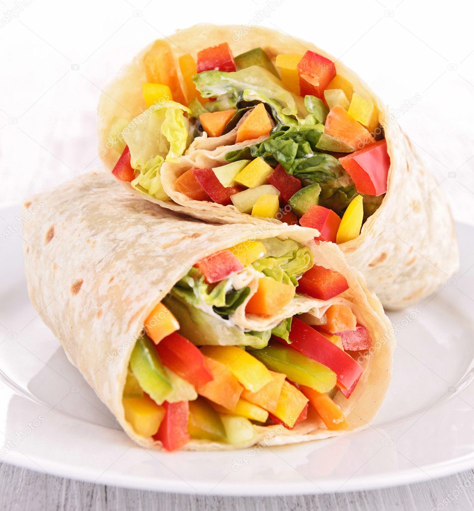 Tortilla wrap with vegetables