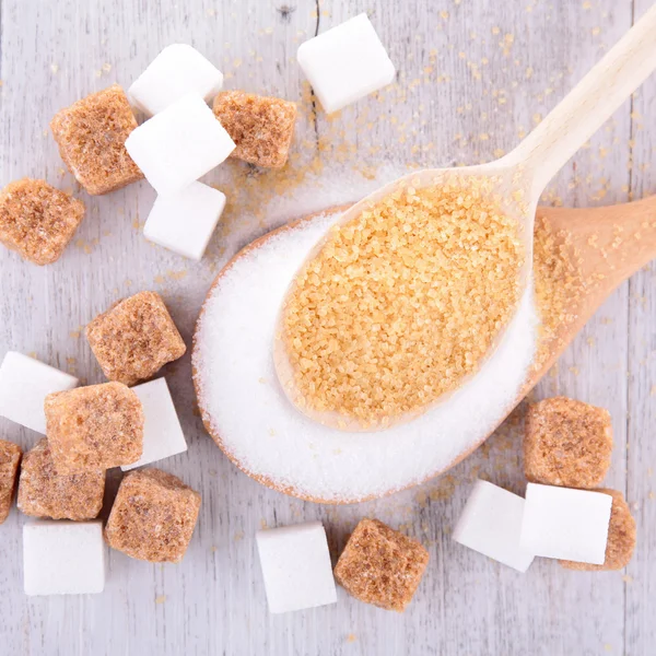 Brown and white Sugar — Stock Photo, Image