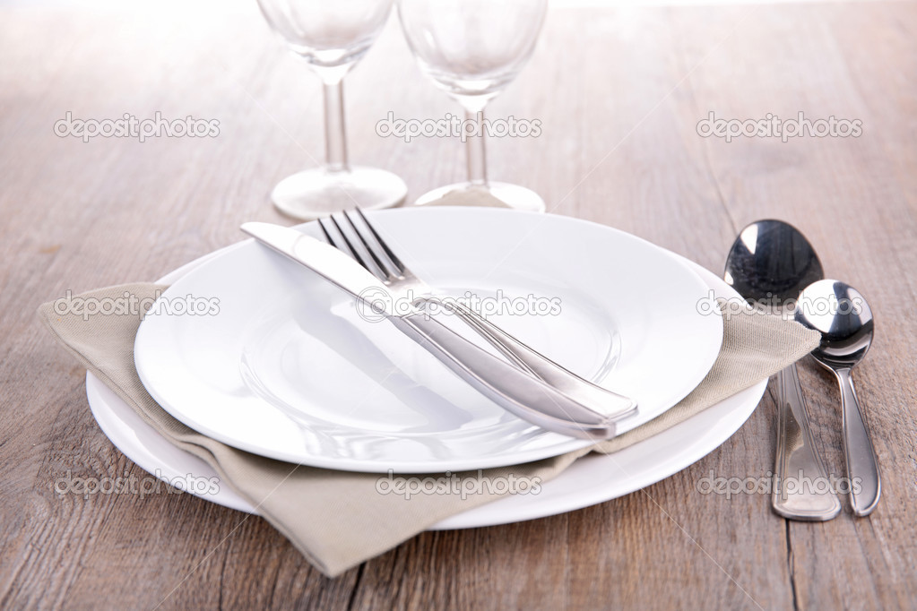 Empty plate and cutlery