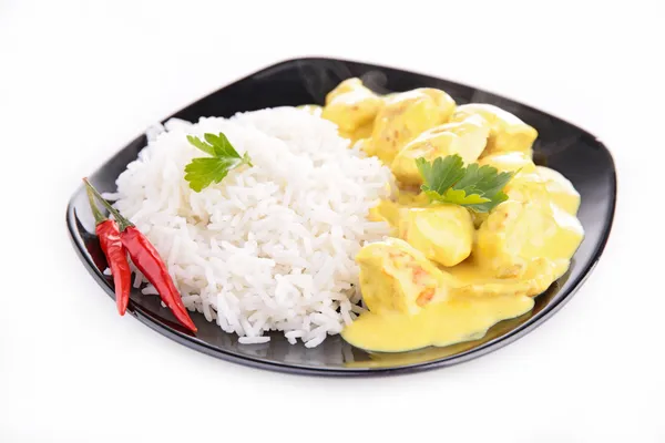 Rice and curry chicken — Stock Photo, Image