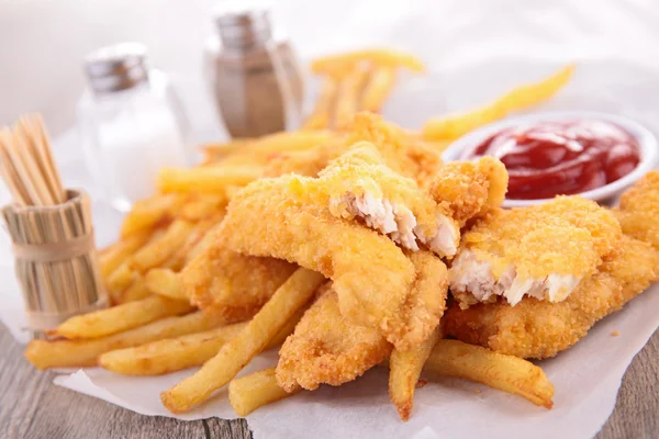 Pollo fritto, fast food — Foto Stock