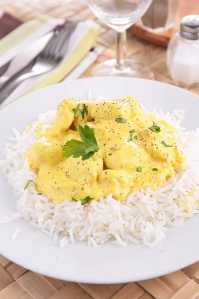 Rice and curry chicken — Stock Photo, Image