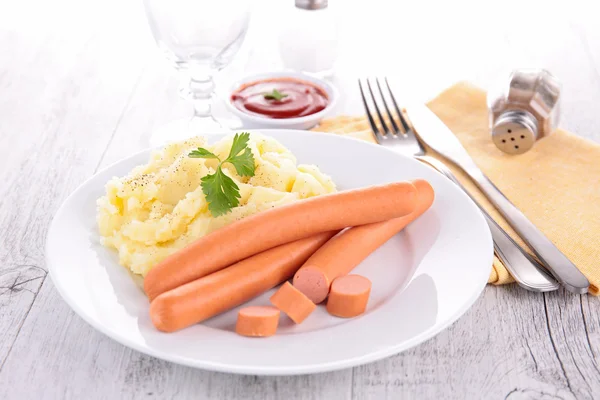 Sausage and potato — Stock Photo, Image