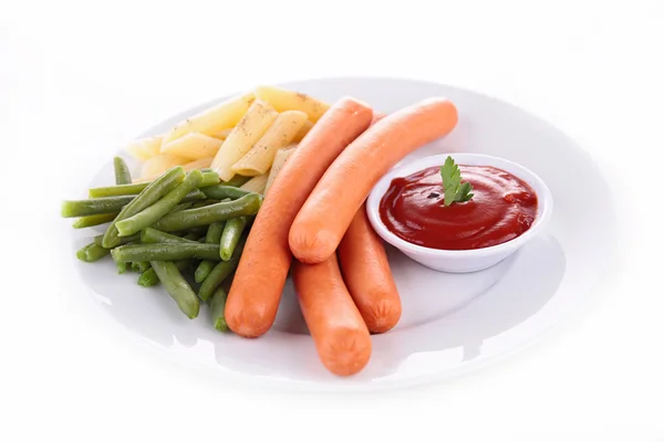 Sausage and vegetable — Stock Photo, Image