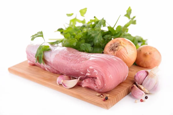 Meat on board and ingredient — Stock Photo, Image