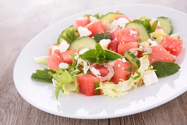 Watermelon,feta cheese and cucumber — Stock Photo, Image