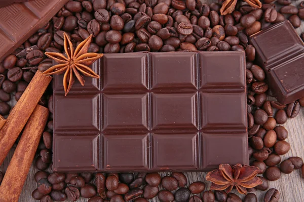 Chocolate and spices — Stock Photo, Image