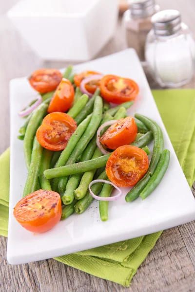Frijol verde y tomate —  Fotos de Stock